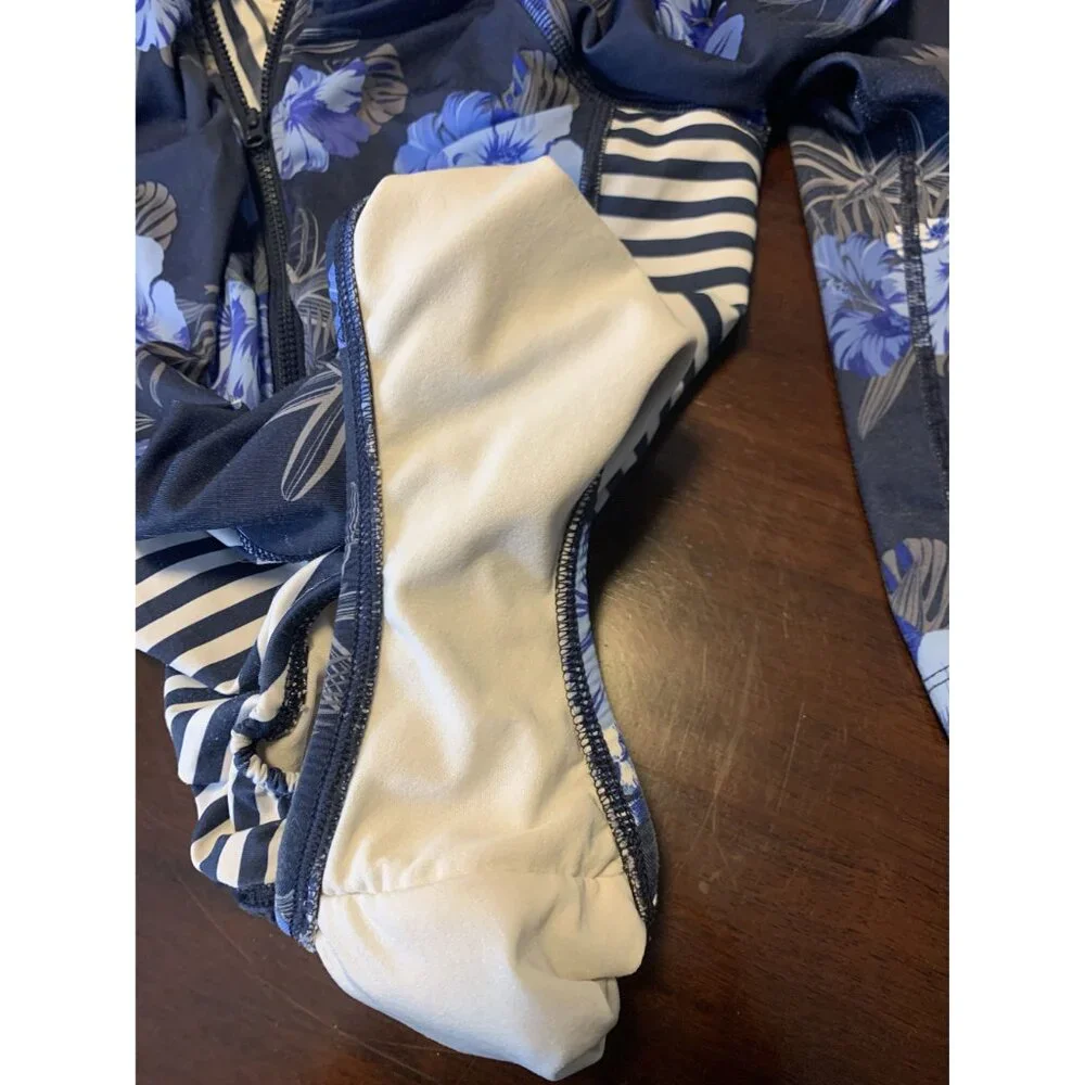 Wonder Nation Girls Floral Long Sleeve Swimsuit‎ Size L (10-12) Plus